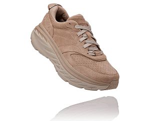 Hoka One One Bondi L Suede Womens Lifestyle Shoes Simply Taupe/Pumice Stone | AU-4570382